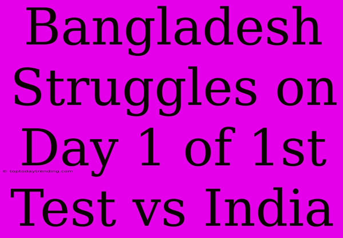 Bangladesh Struggles On Day 1 Of 1st Test Vs India