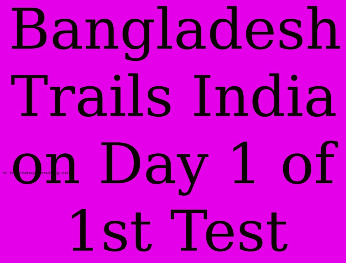 Bangladesh Trails India On Day 1 Of 1st Test