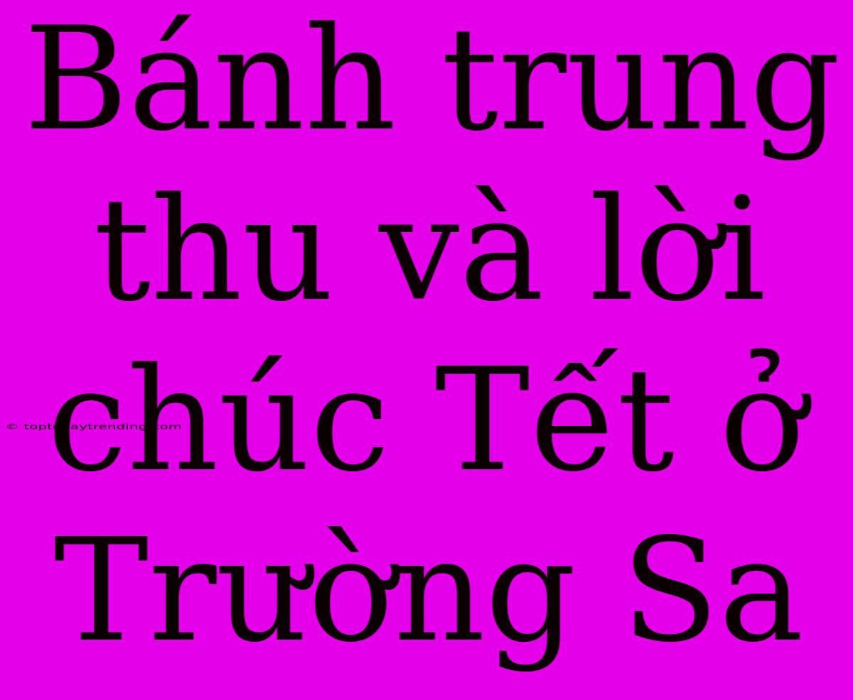 Bánh Trung Thu Và Lời Chúc Tết Ở Trường Sa