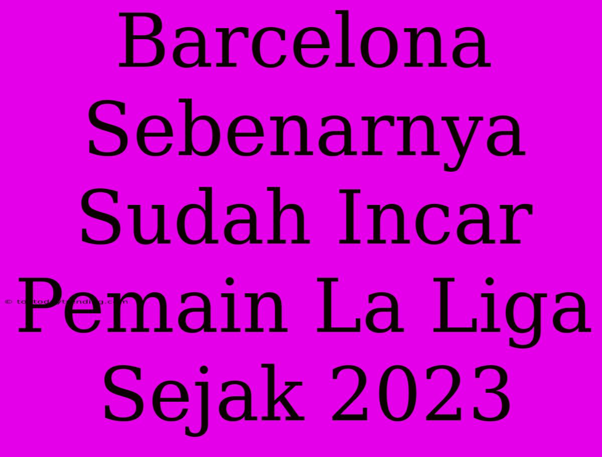 Barcelona Sebenarnya Sudah Incar Pemain La Liga Sejak 2023