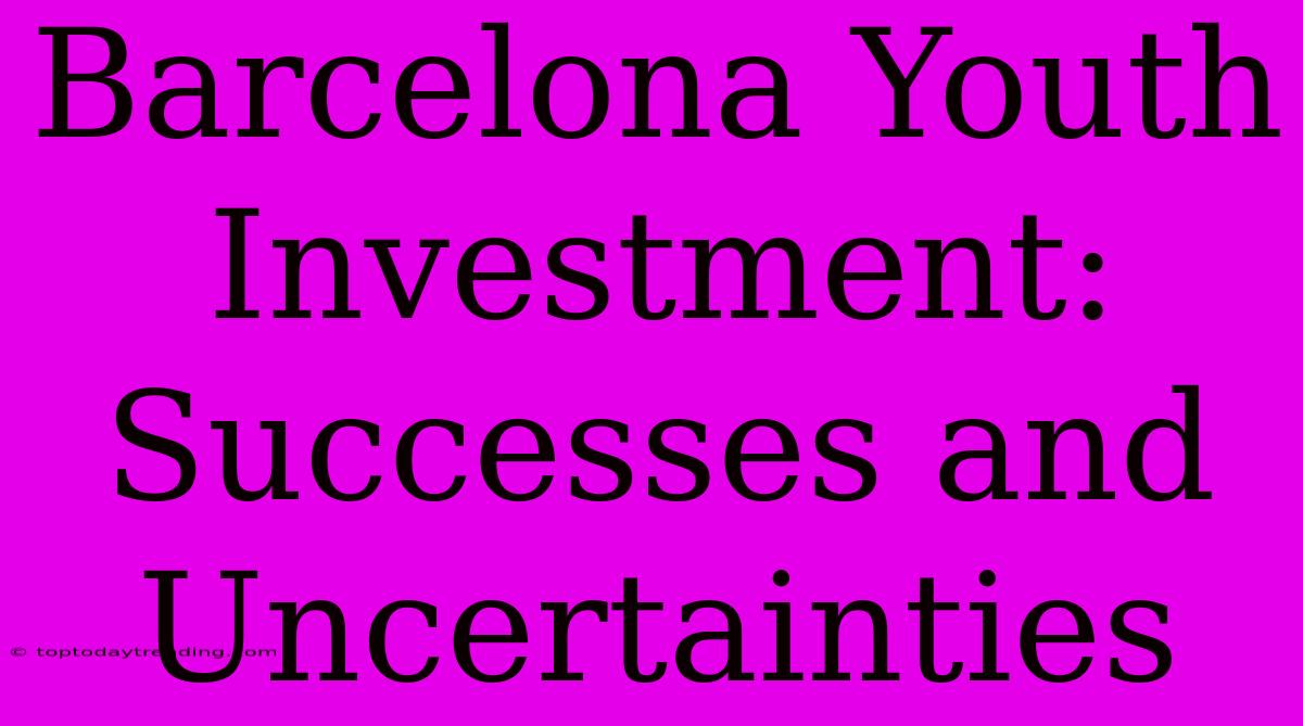 Barcelona Youth Investment: Successes And Uncertainties