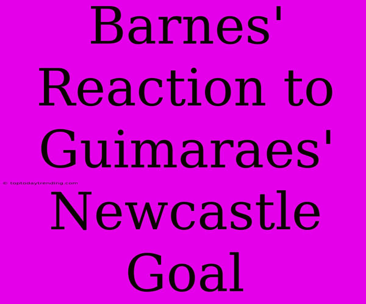 Barnes' Reaction To Guimaraes' Newcastle Goal