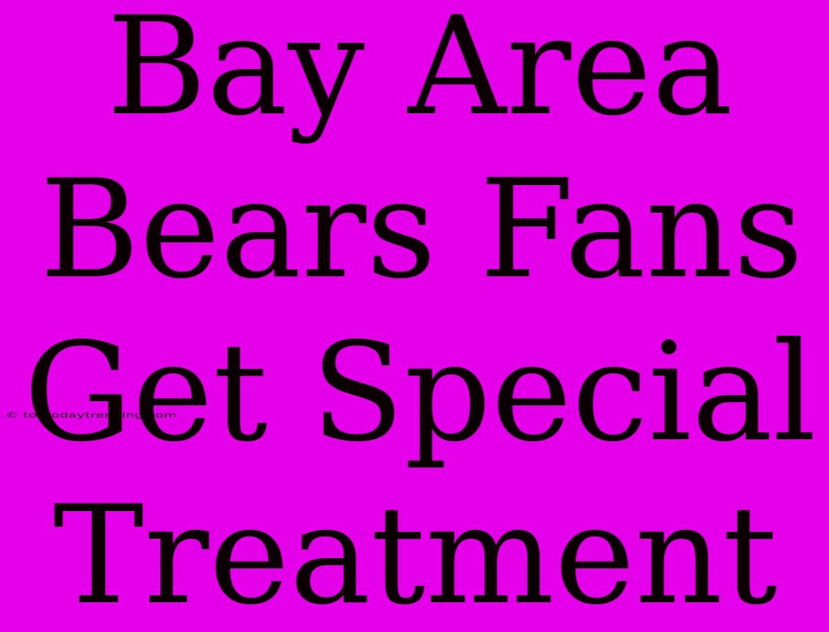 Bay Area Bears Fans Get Special Treatment