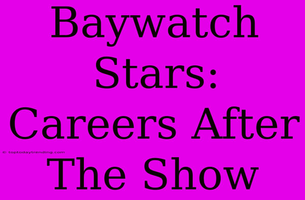 Baywatch Stars: Careers After The Show