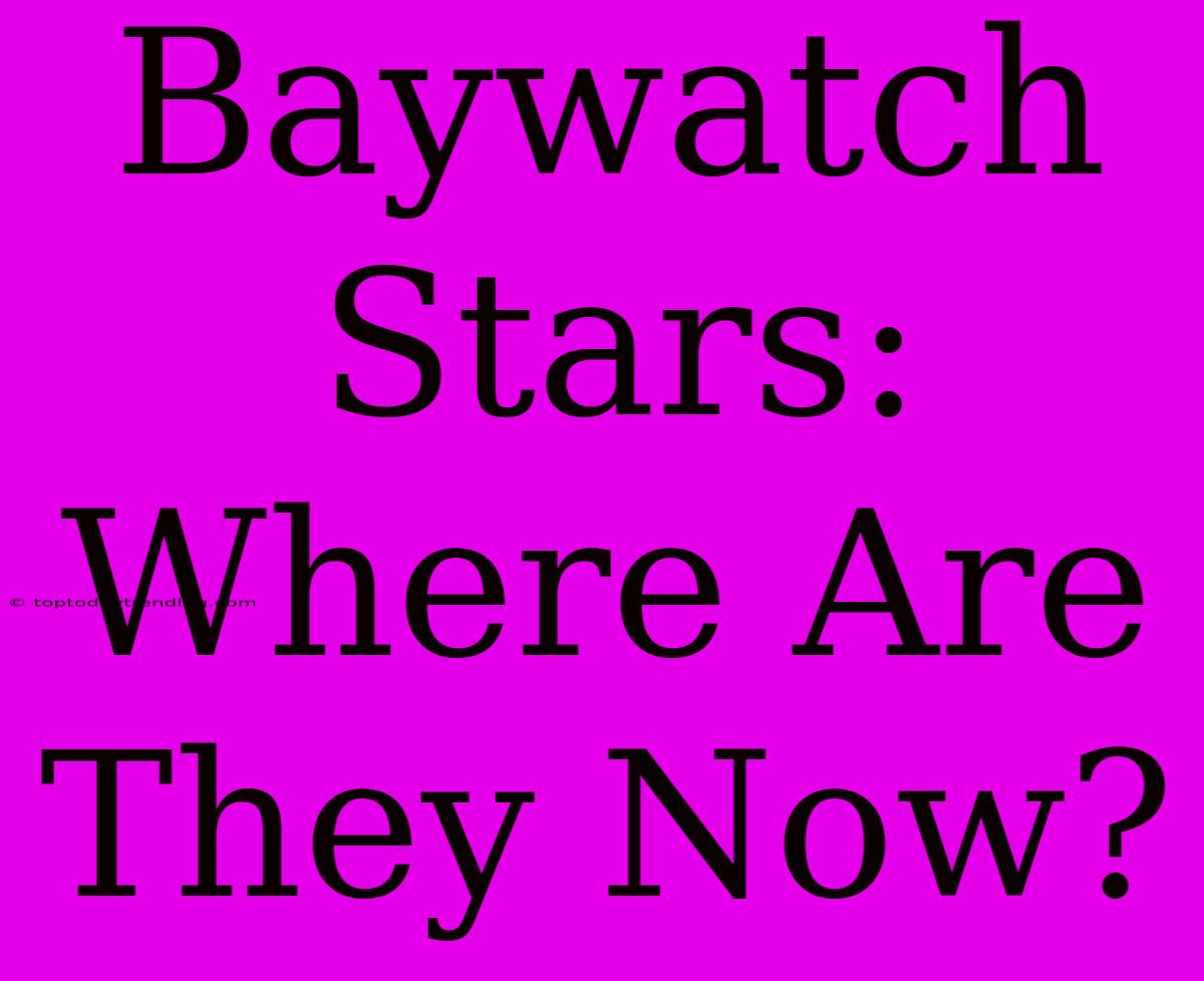 Baywatch Stars: Where Are They Now?