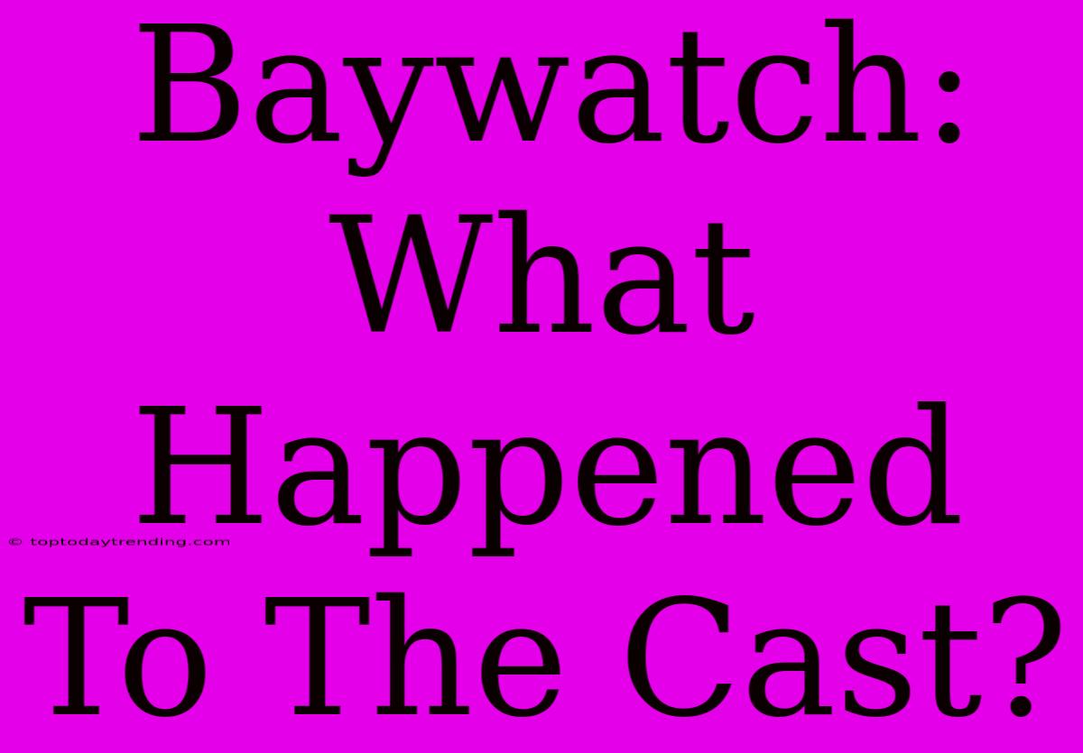 Baywatch: What Happened To The Cast?