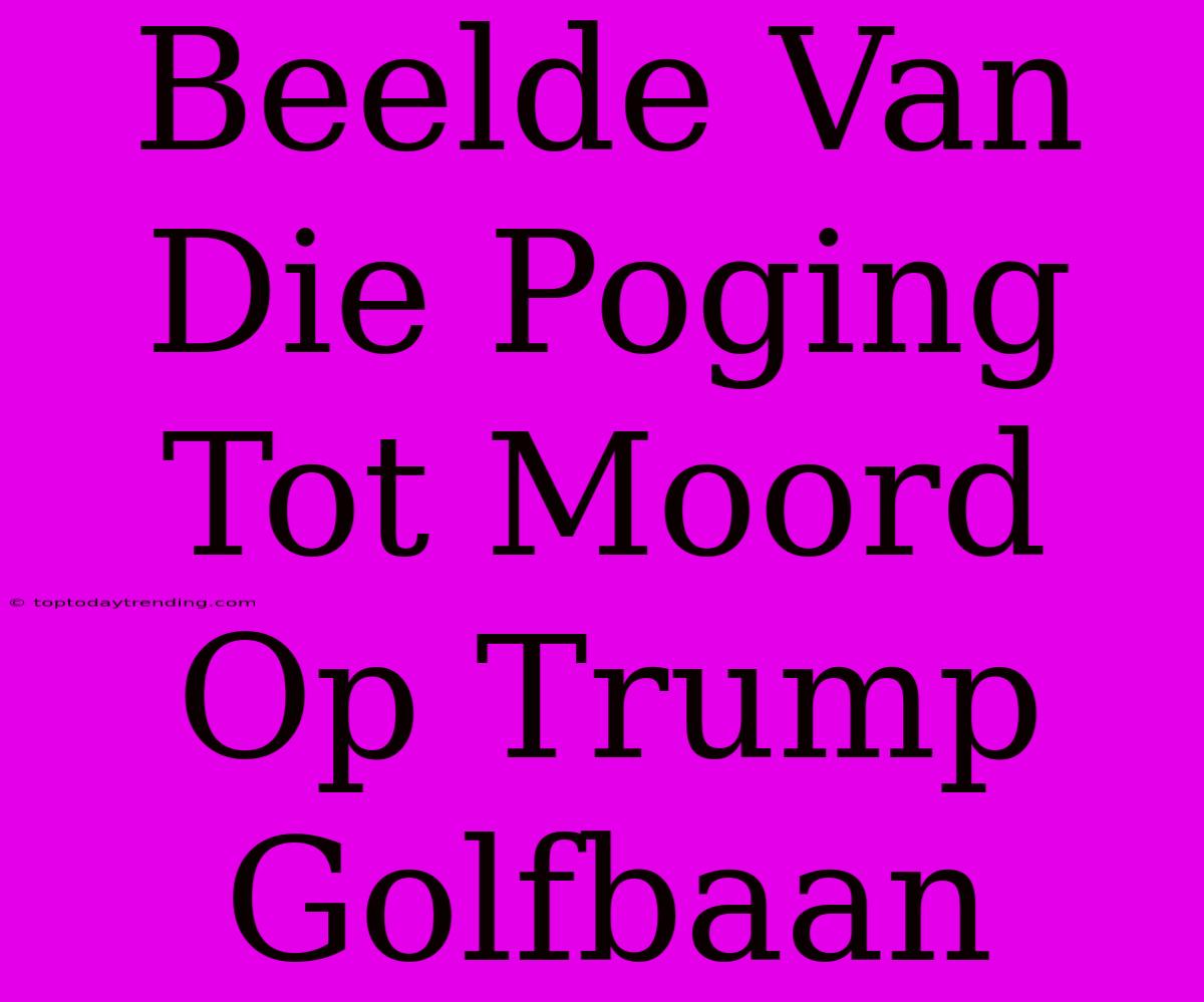 Beelde Van Die Poging Tot Moord Op Trump Golfbaan