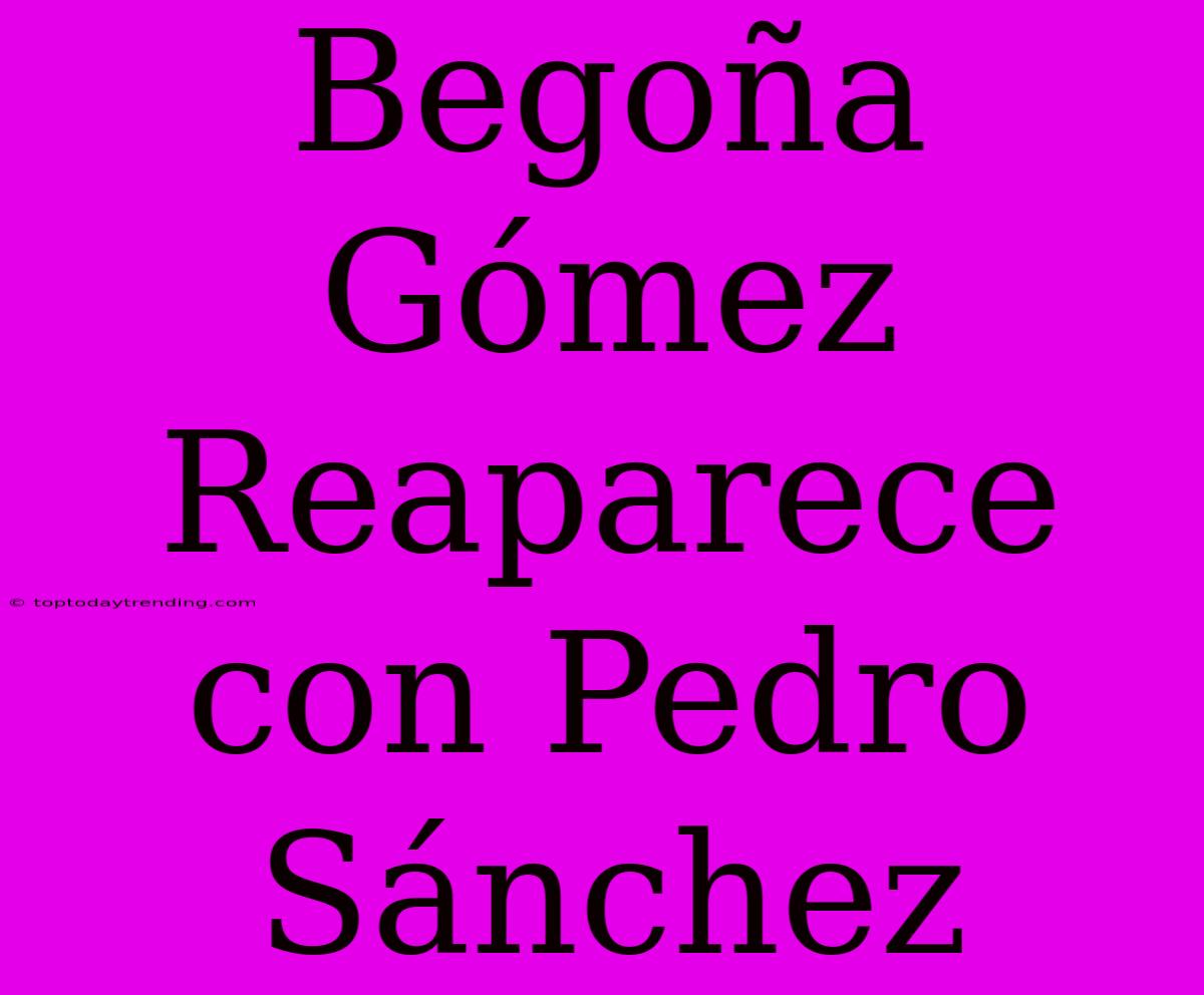 Begoña Gómez Reaparece Con Pedro Sánchez