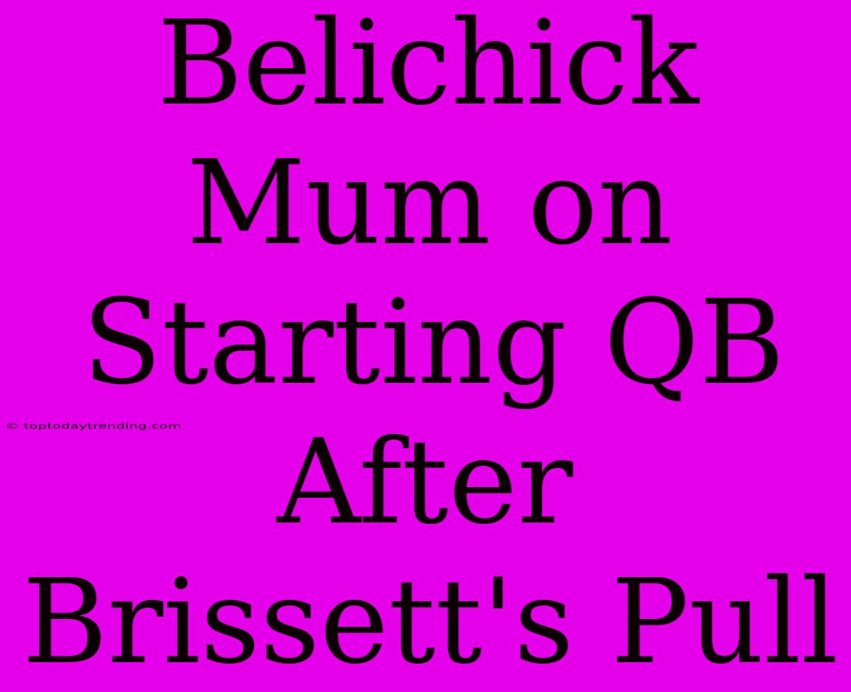 Belichick Mum On Starting QB After Brissett's Pull