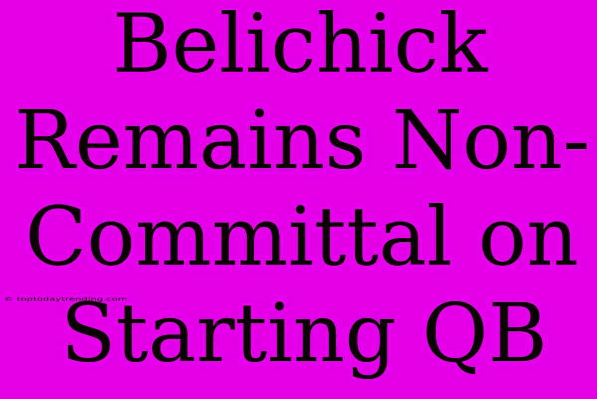 Belichick Remains Non-Committal On Starting QB