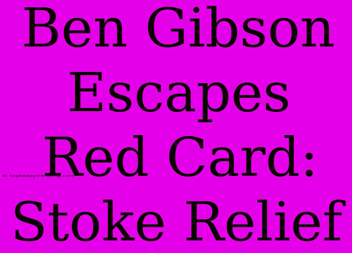 Ben Gibson Escapes Red Card: Stoke Relief