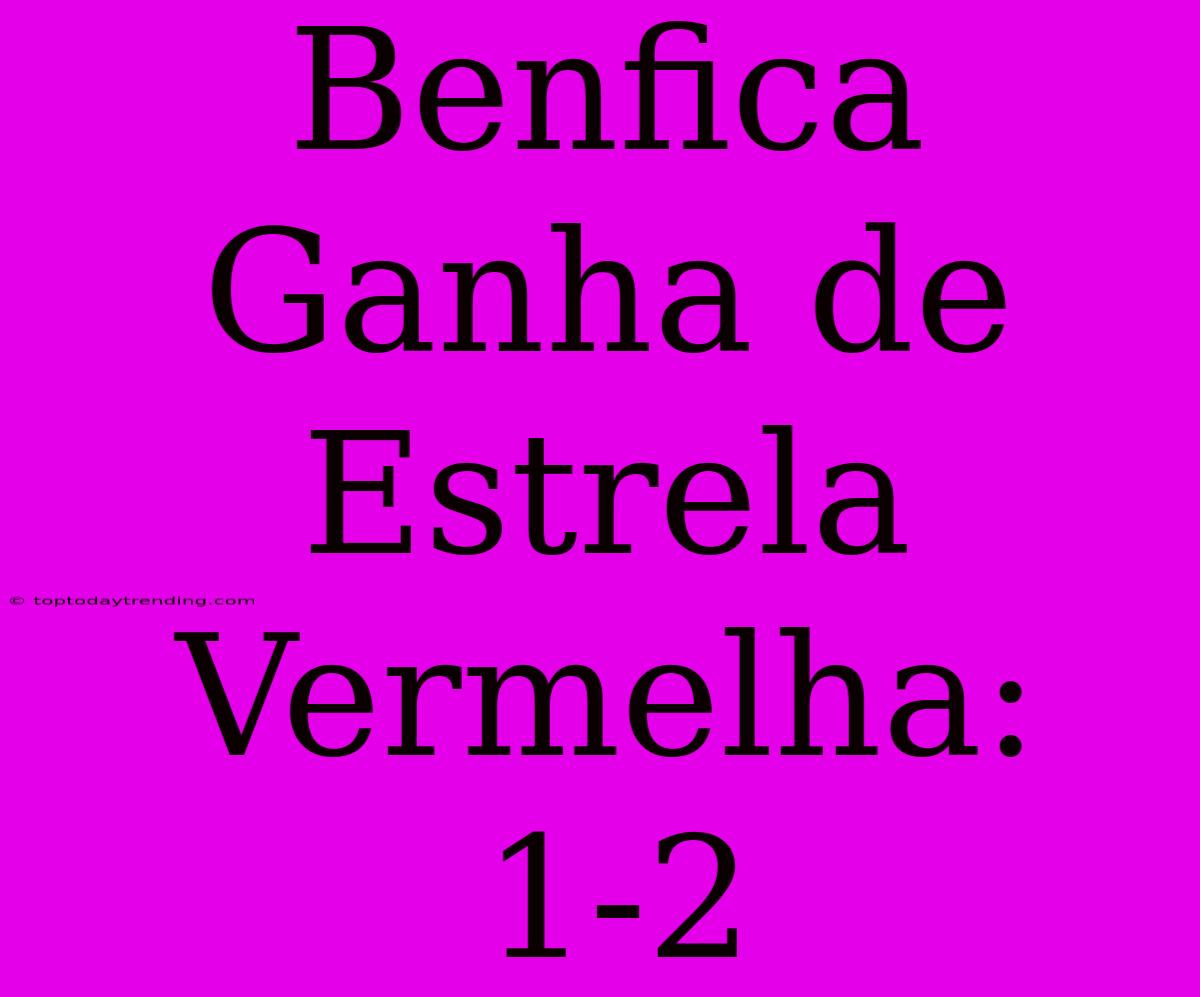 Benfica Ganha De Estrela Vermelha: 1-2