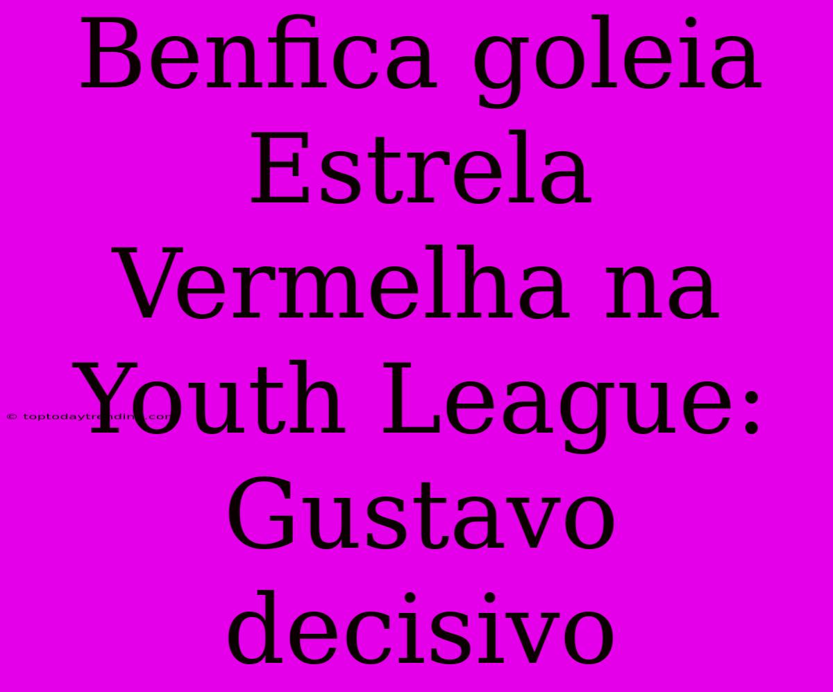 Benfica Goleia Estrela Vermelha Na Youth League: Gustavo Decisivo