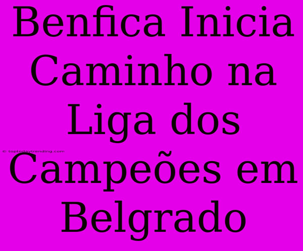 Benfica Inicia Caminho Na Liga Dos Campeões Em Belgrado