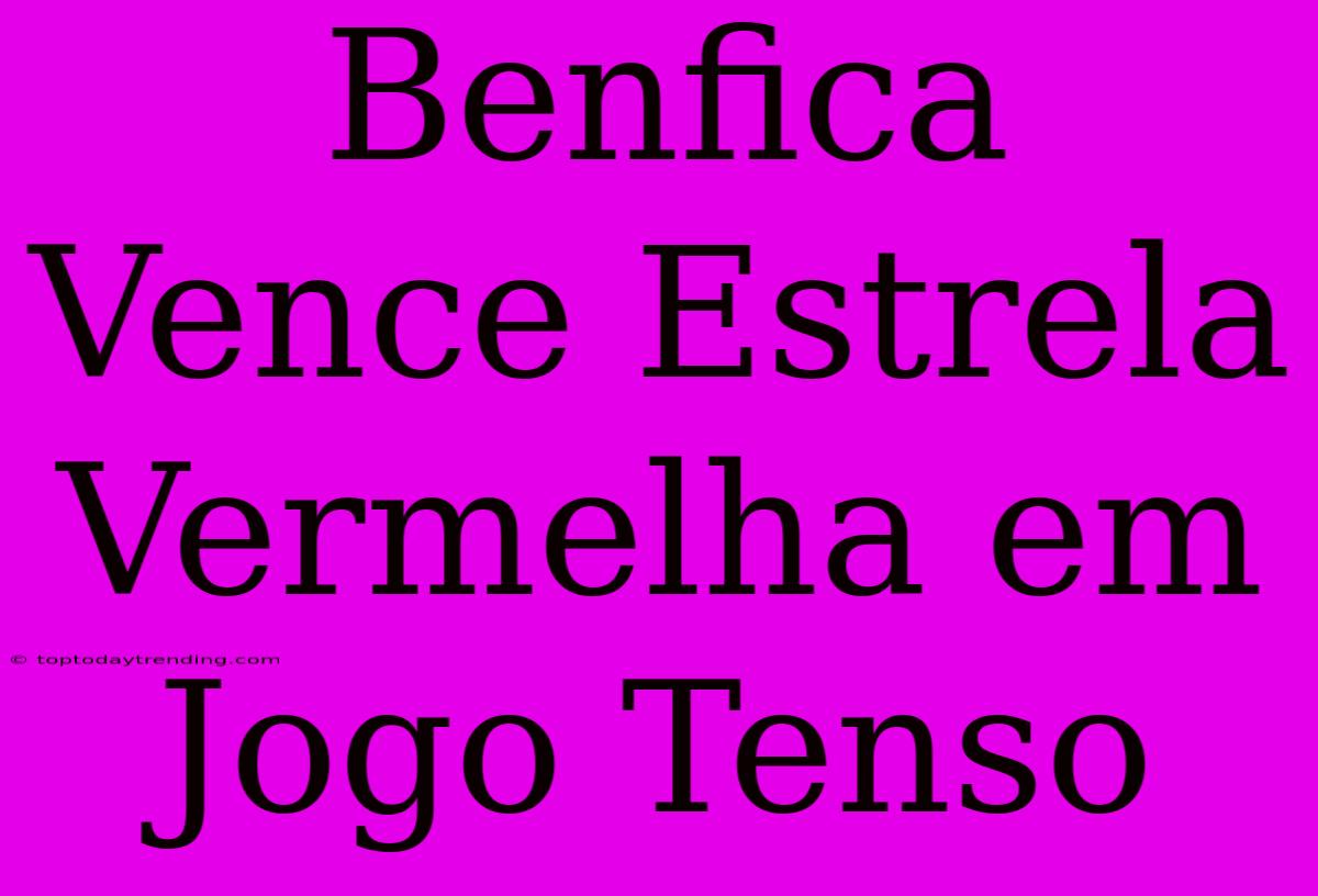 Benfica Vence Estrela Vermelha Em Jogo Tenso