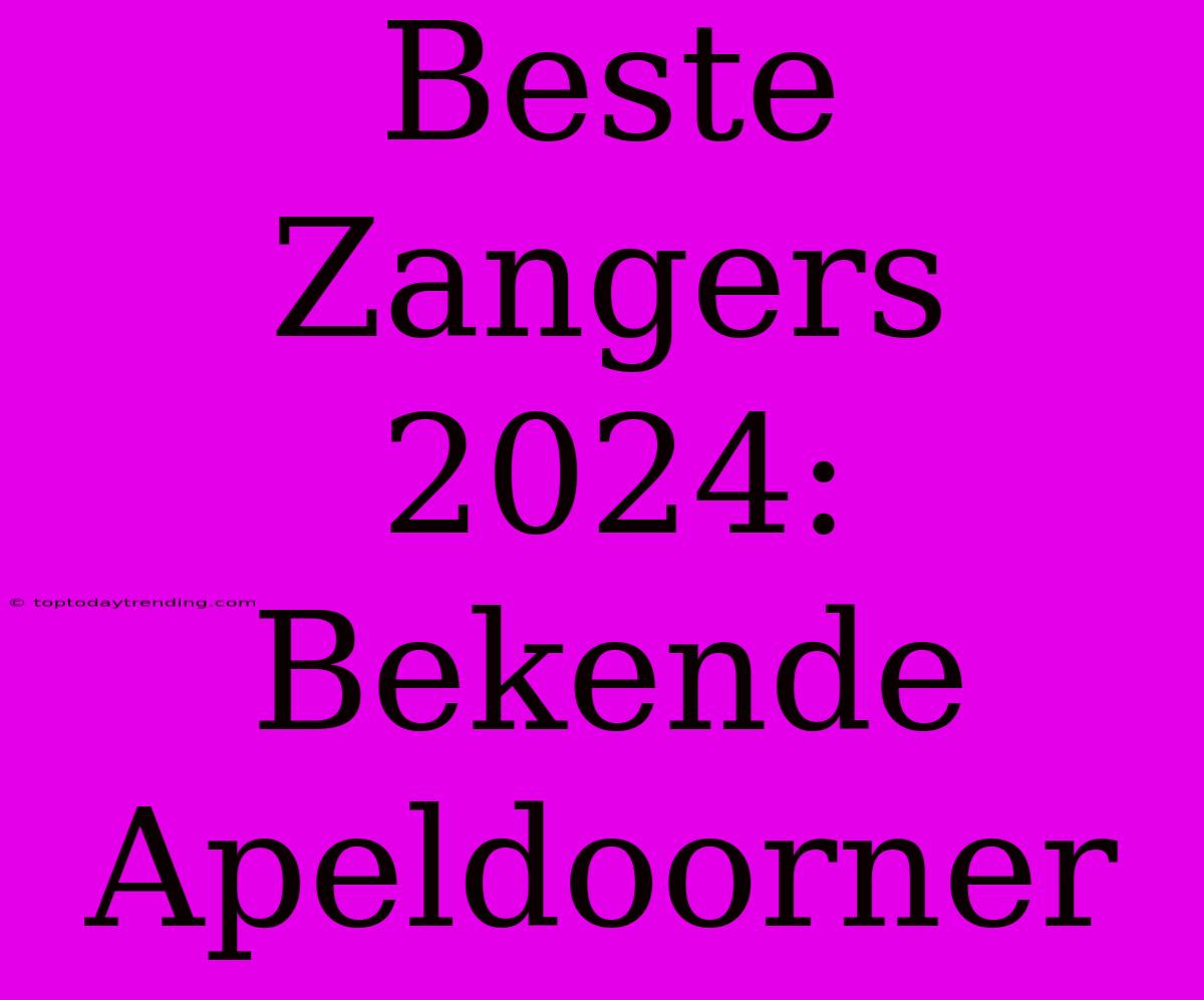 Beste Zangers 2024: Bekende Apeldoorner