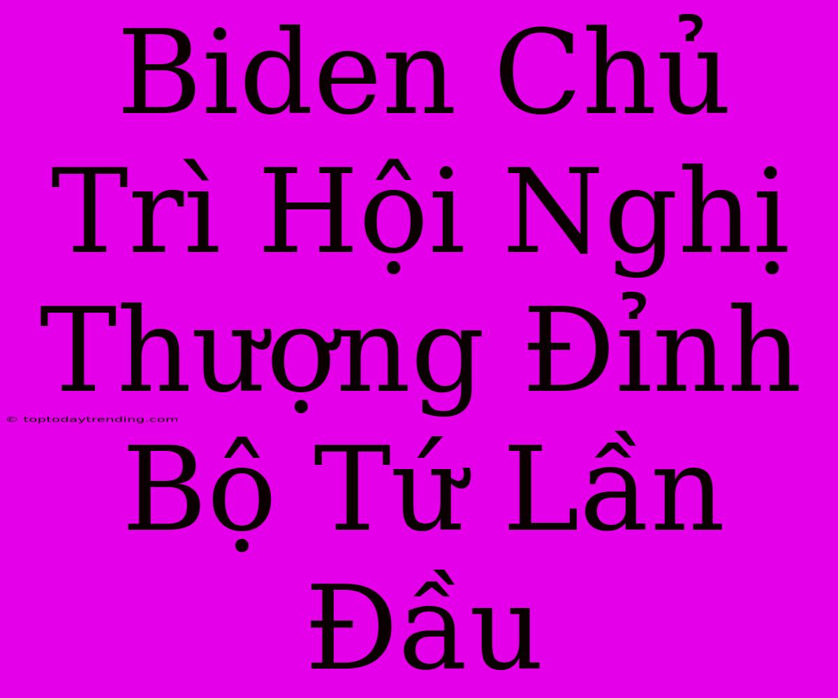 Biden Chủ Trì Hội Nghị Thượng Đỉnh Bộ Tứ Lần Đầu