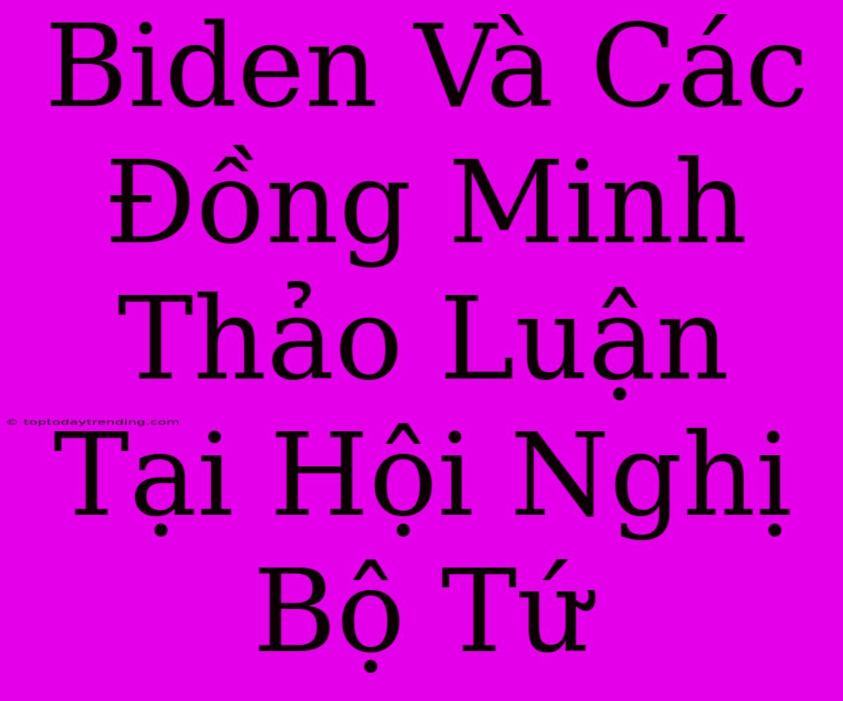 Biden Và Các Đồng Minh Thảo Luận Tại Hội Nghị Bộ Tứ