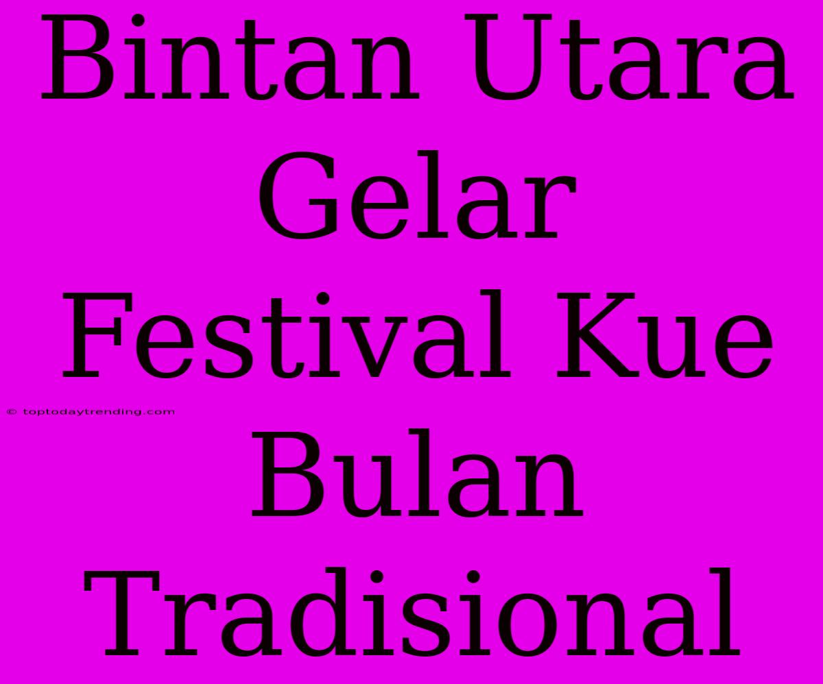 Bintan Utara Gelar Festival Kue Bulan Tradisional