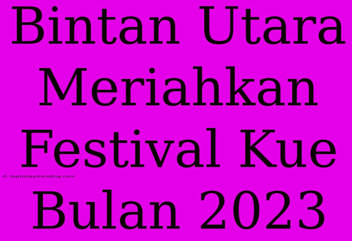 Bintan Utara Meriahkan Festival Kue Bulan 2023