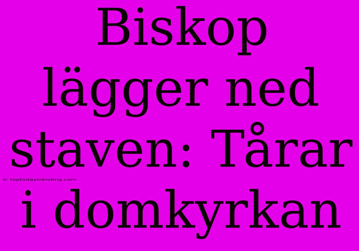 Biskop Lägger Ned Staven: Tårar I Domkyrkan