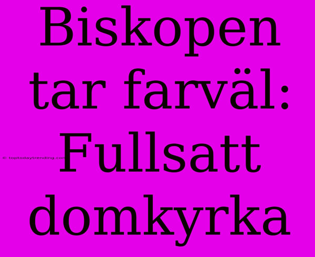 Biskopen Tar Farväl: Fullsatt Domkyrka