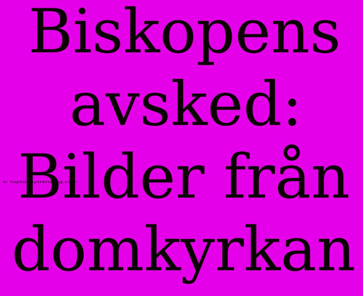 Biskopens Avsked: Bilder Från Domkyrkan