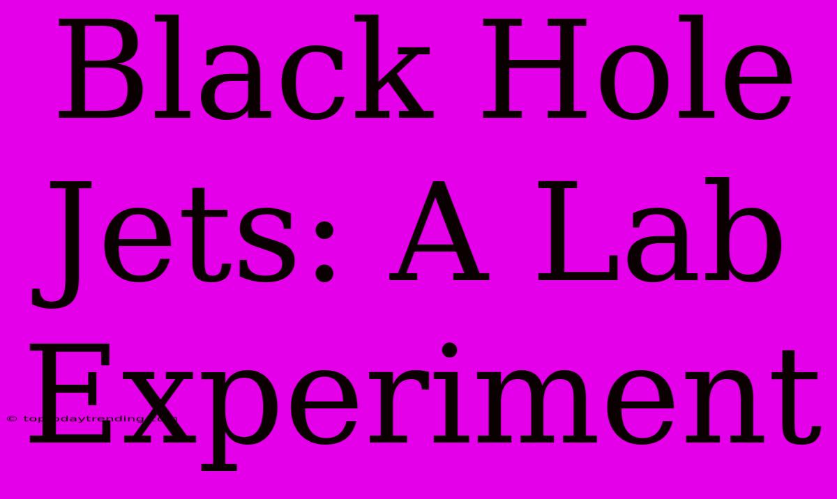 Black Hole Jets: A Lab Experiment