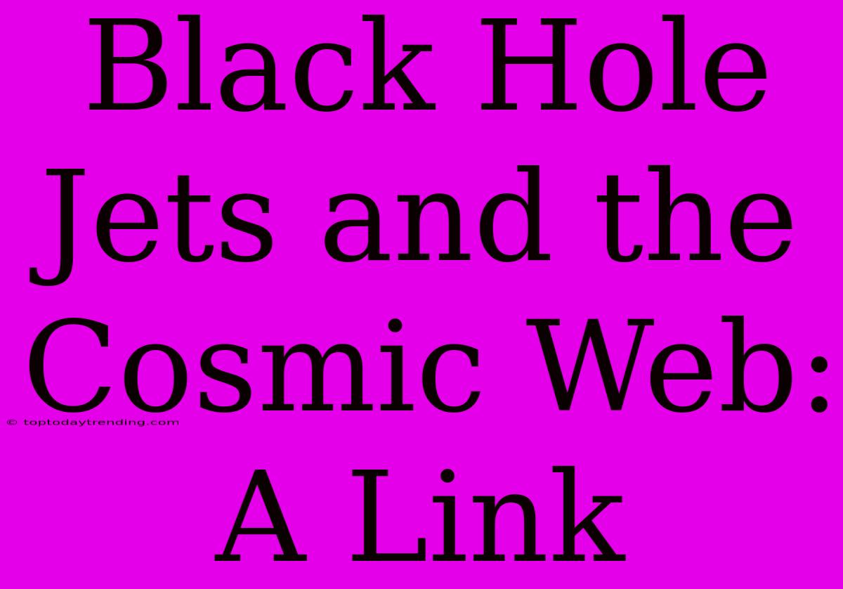 Black Hole Jets And The Cosmic Web: A Link