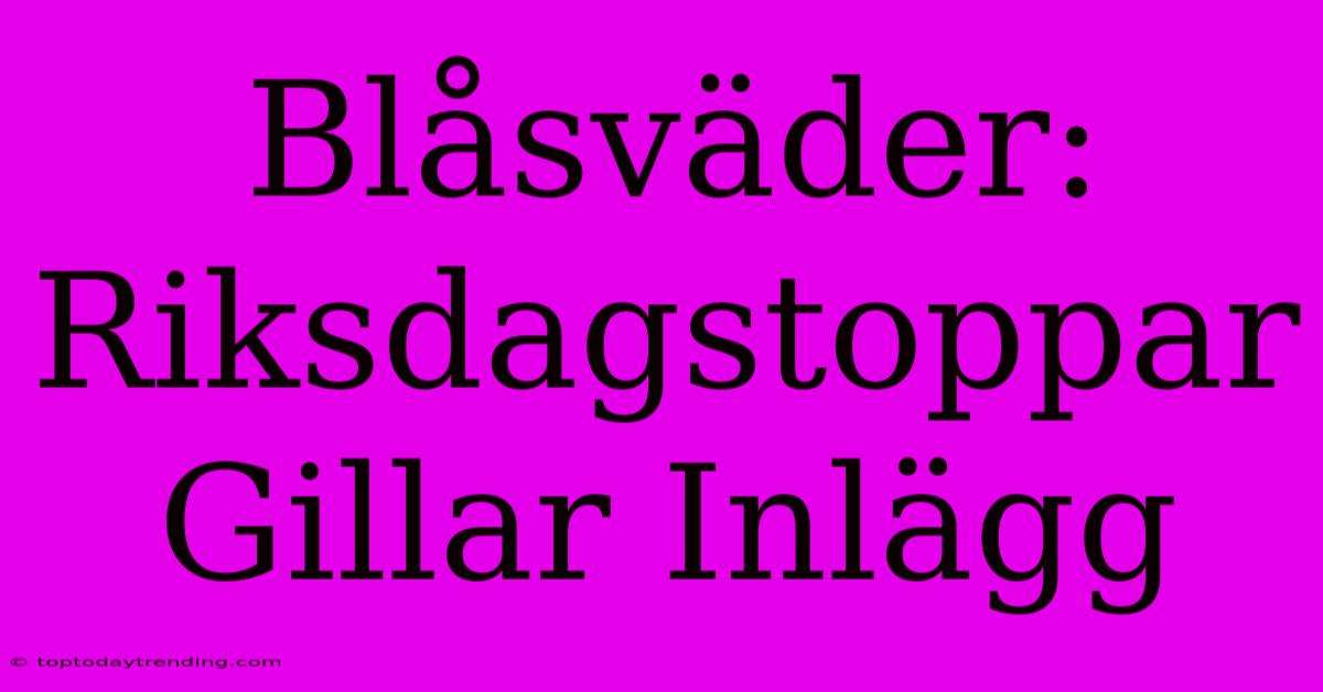 Blåsväder: Riksdagstoppar Gillar Inlägg