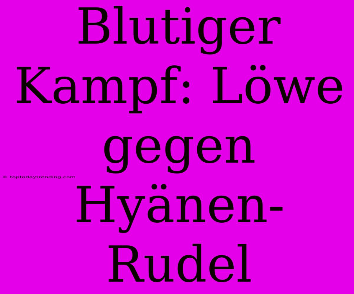 Blutiger Kampf: Löwe Gegen Hyänen-Rudel