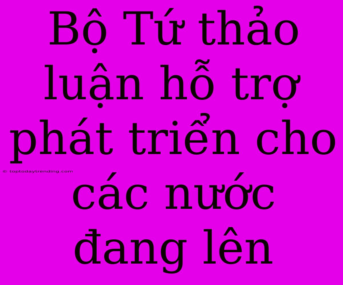 Bộ Tứ Thảo Luận Hỗ Trợ Phát Triển Cho Các Nước Đang Lên