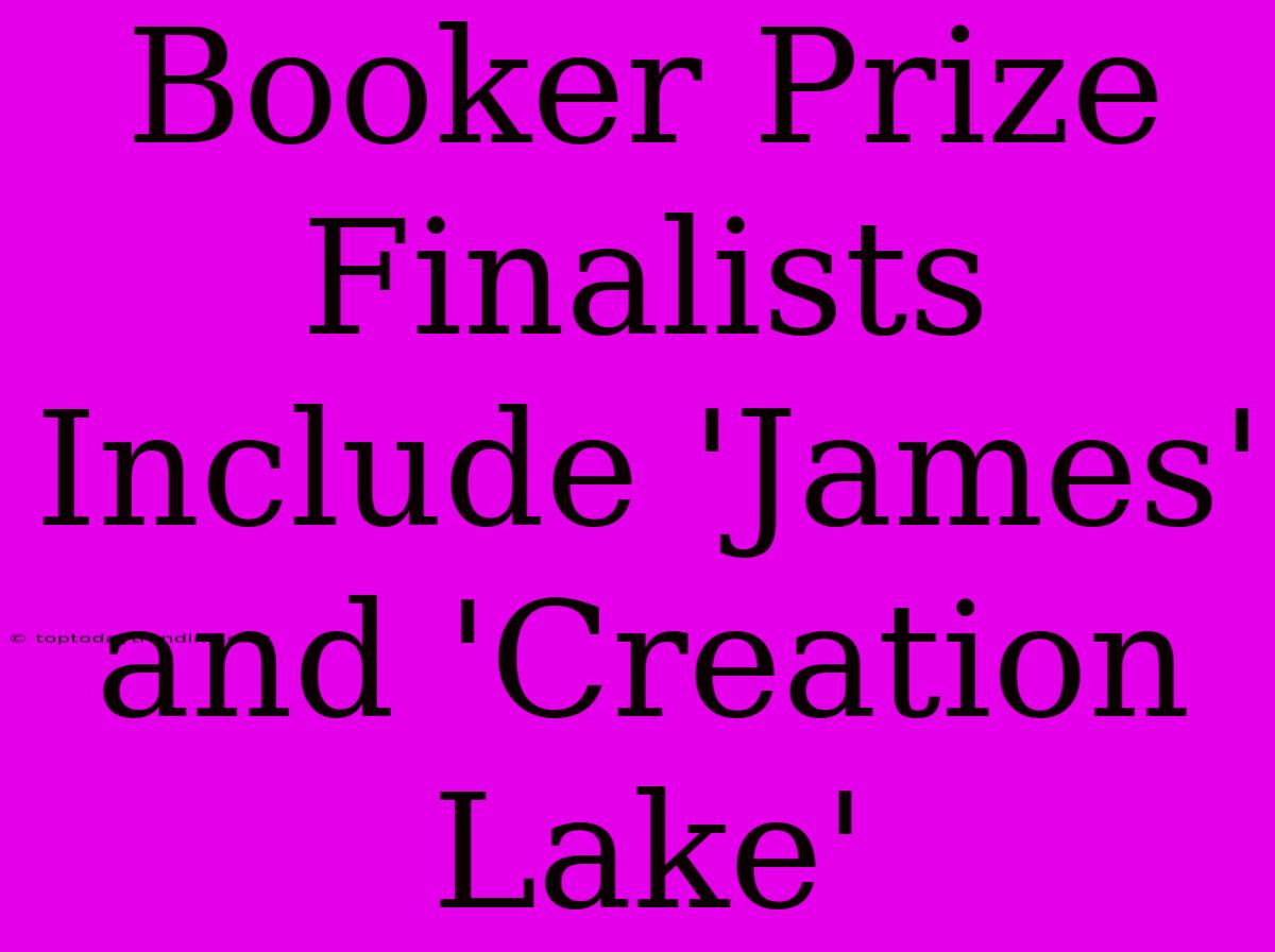 Booker Prize Finalists Include 'James' And 'Creation Lake'