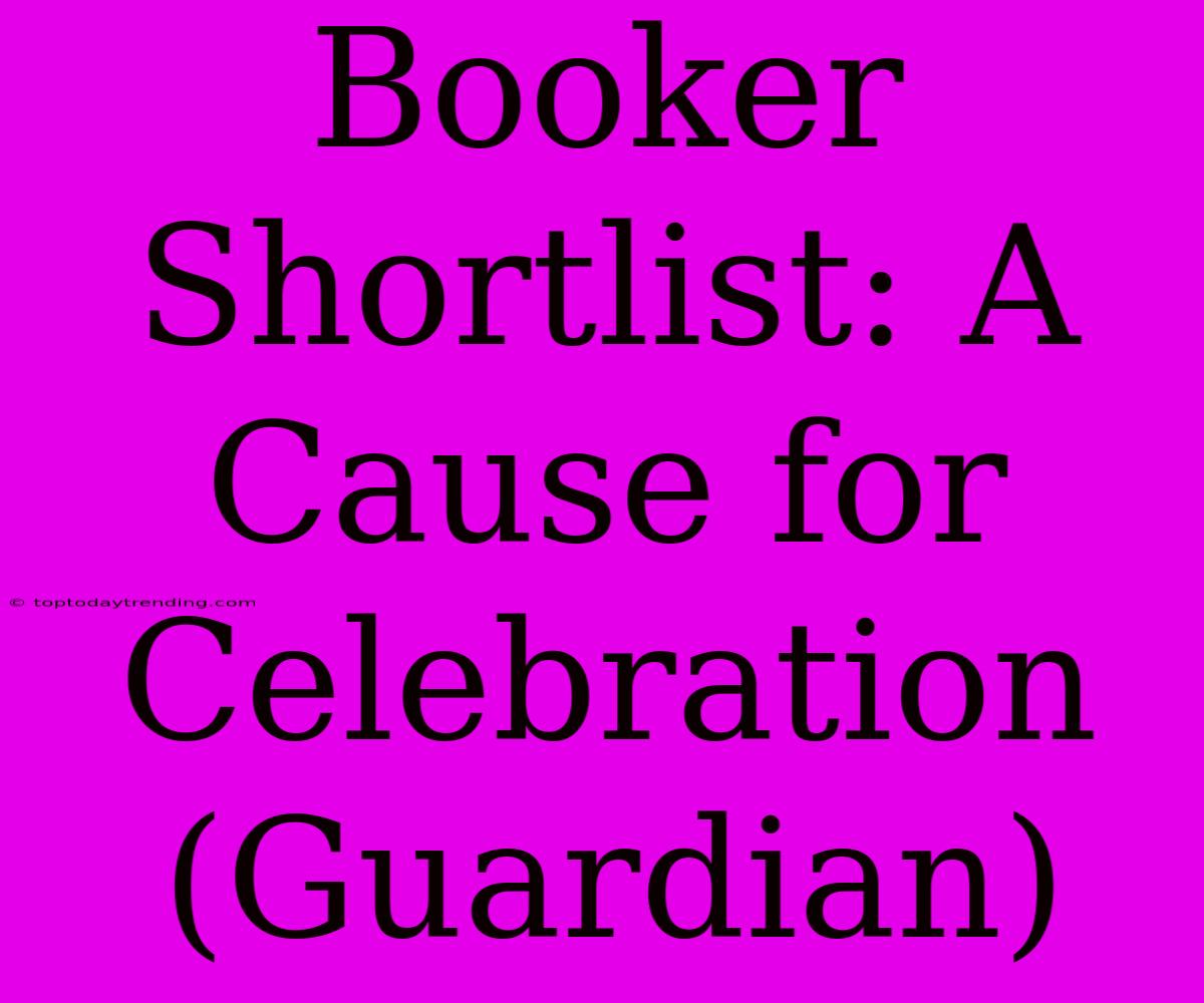 Booker Shortlist: A Cause For Celebration (Guardian)