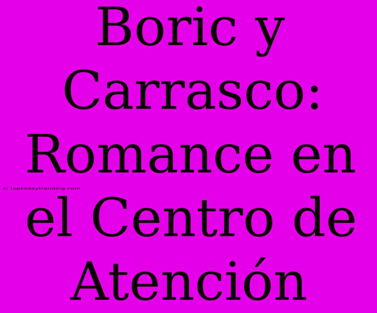 Boric Y Carrasco: Romance En El Centro De Atención