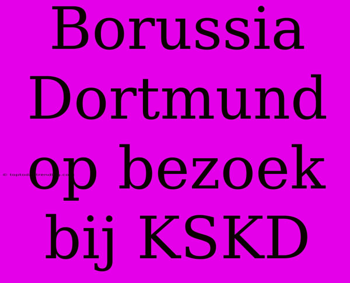 Borussia Dortmund Op Bezoek Bij KSKD