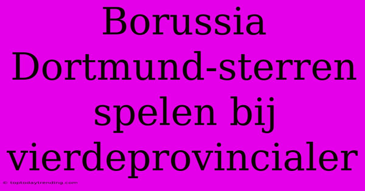 Borussia Dortmund-sterren Spelen Bij Vierdeprovincialer