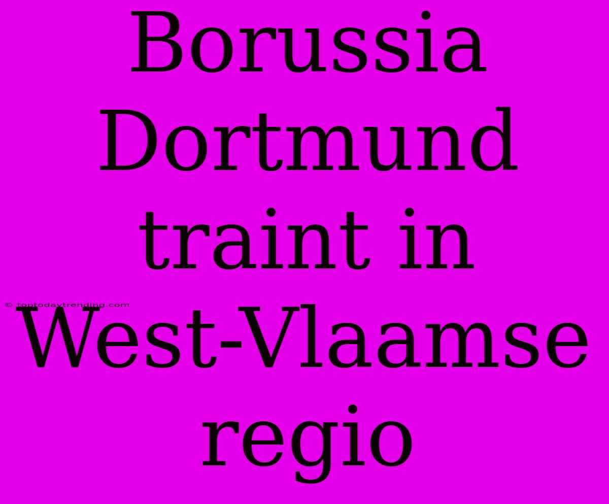 Borussia Dortmund Traint In West-Vlaamse Regio