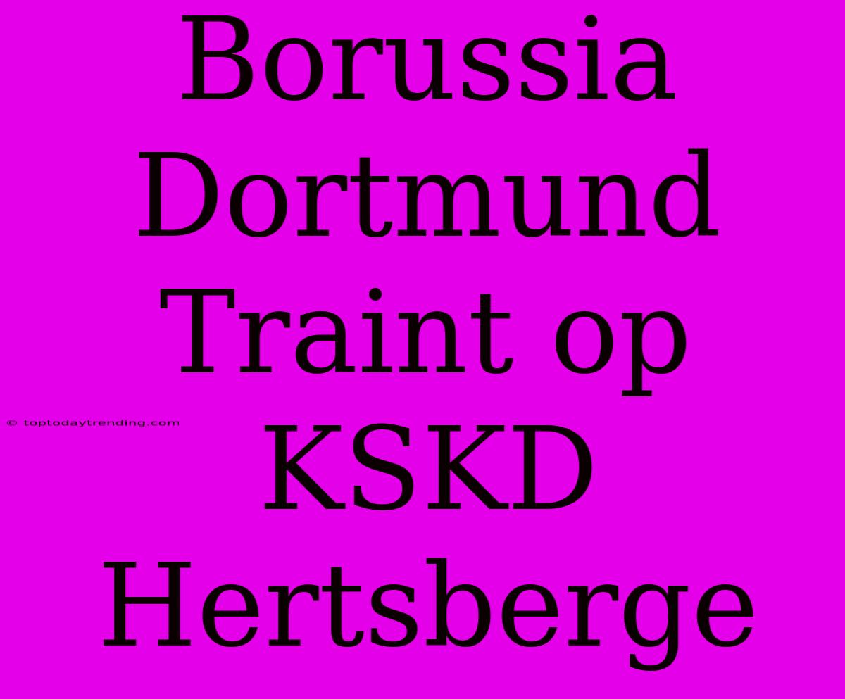 Borussia Dortmund Traint Op KSKD Hertsberge