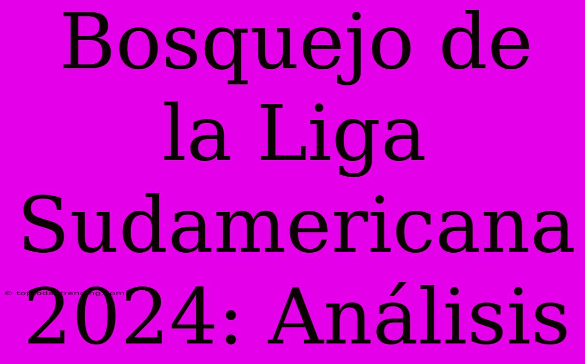 Bosquejo De La Liga Sudamericana 2024: Análisis