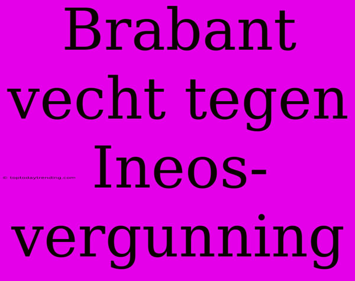 Brabant Vecht Tegen Ineos-vergunning