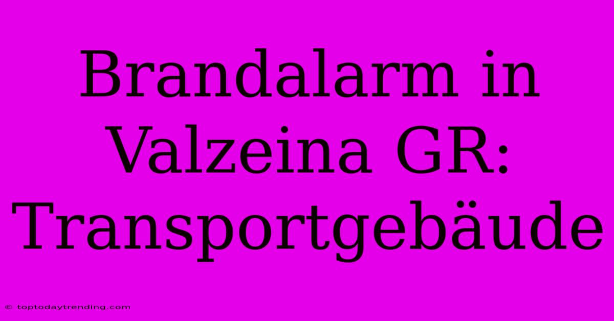 Brandalarm In Valzeina GR: Transportgebäude