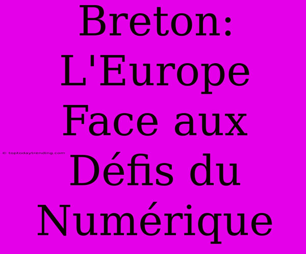 Breton: L'Europe Face Aux Défis Du Numérique