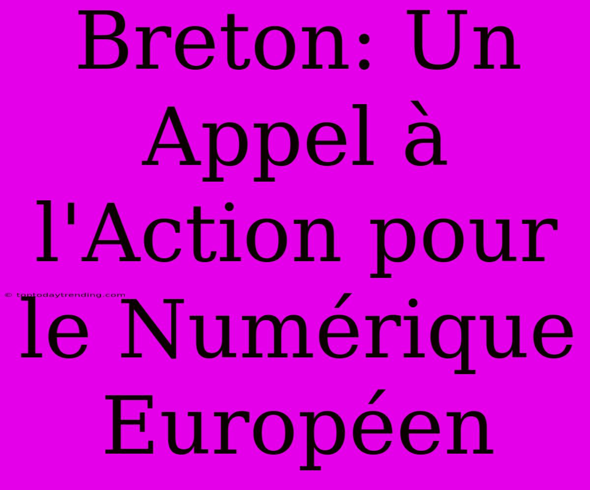 Breton: Un Appel À L'Action Pour Le Numérique Européen