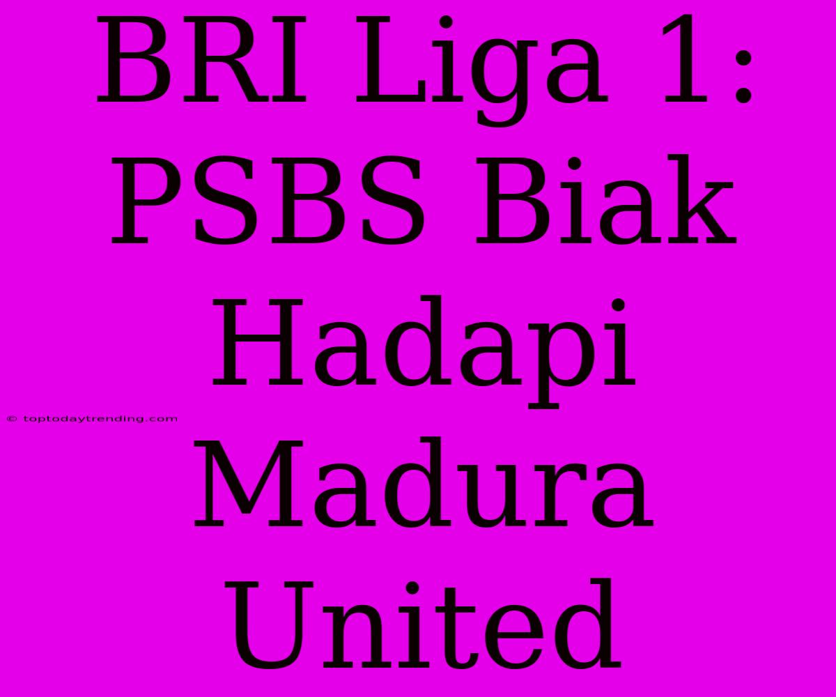 BRI Liga 1: PSBS Biak Hadapi Madura United