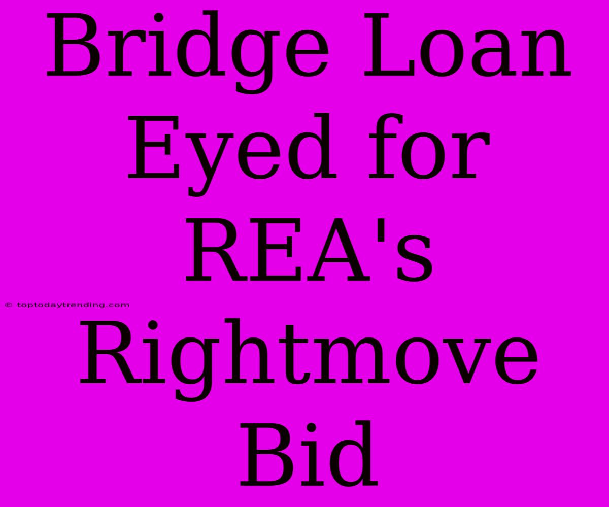 Bridge Loan Eyed For REA's Rightmove Bid