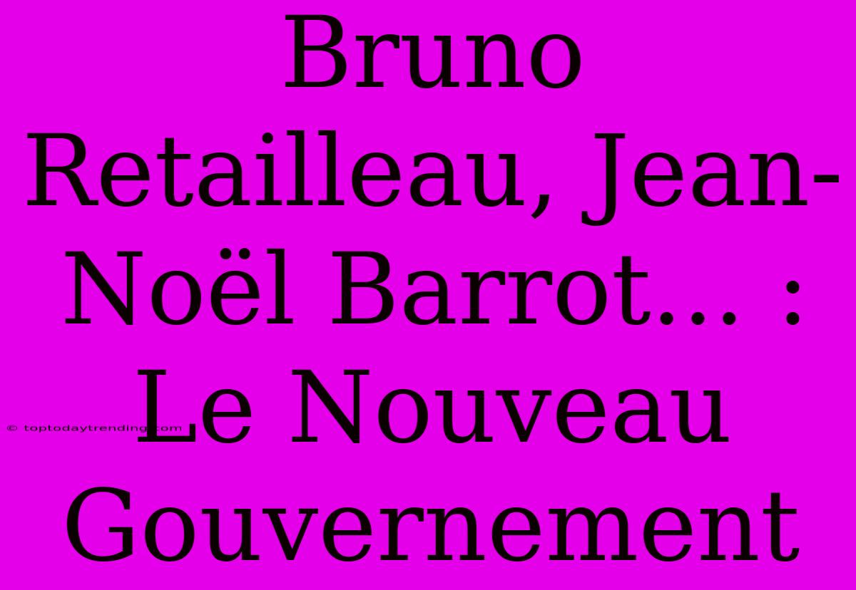 Bruno Retailleau, Jean-Noël Barrot... : Le Nouveau Gouvernement