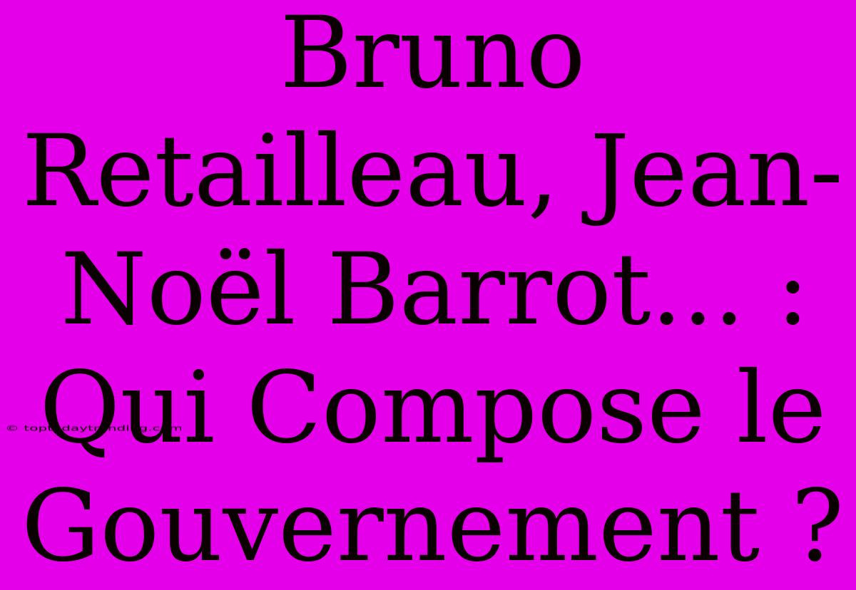 Bruno Retailleau, Jean-Noël Barrot... : Qui Compose Le Gouvernement ?