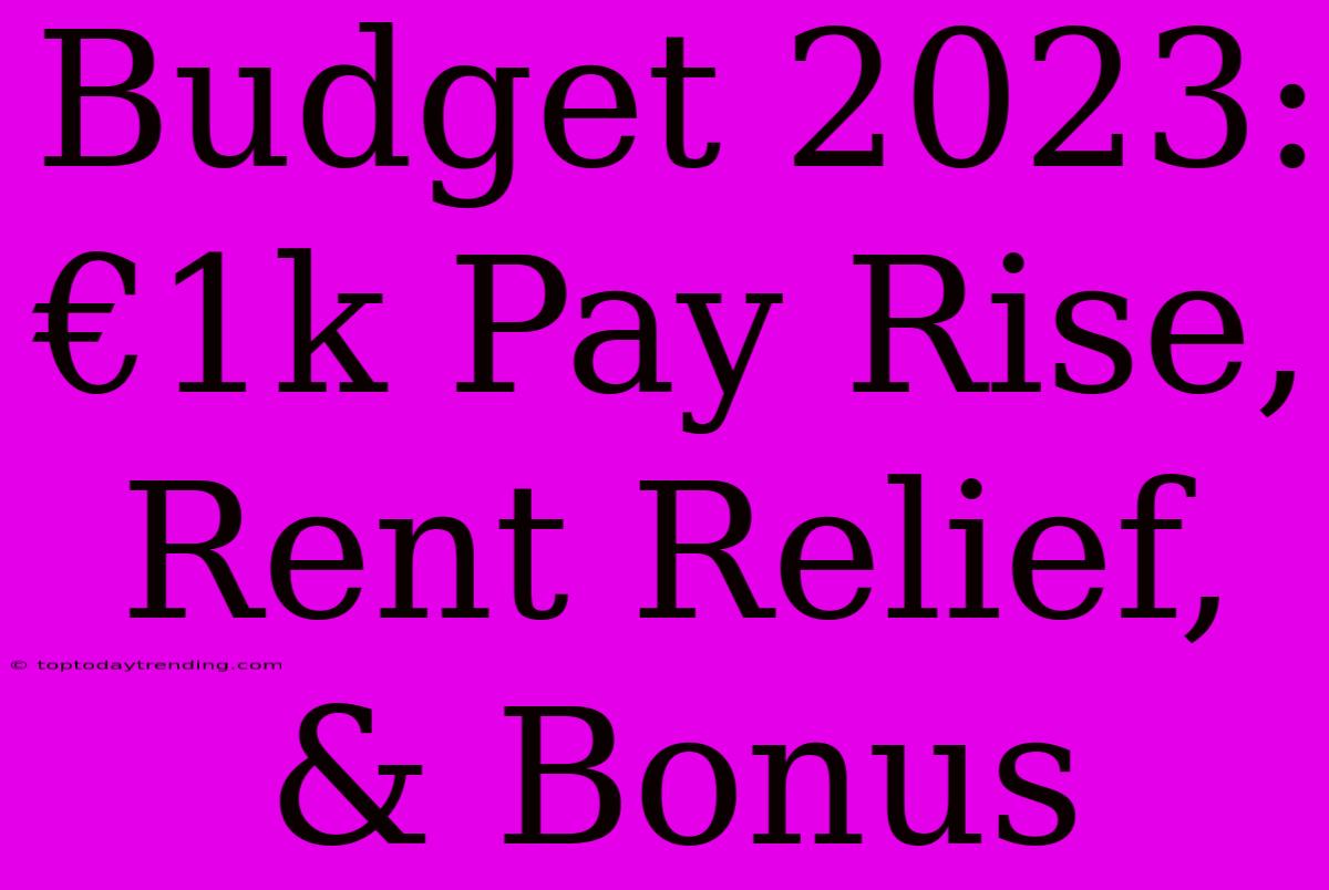 Budget 2023: €1k Pay Rise, Rent Relief, & Bonus