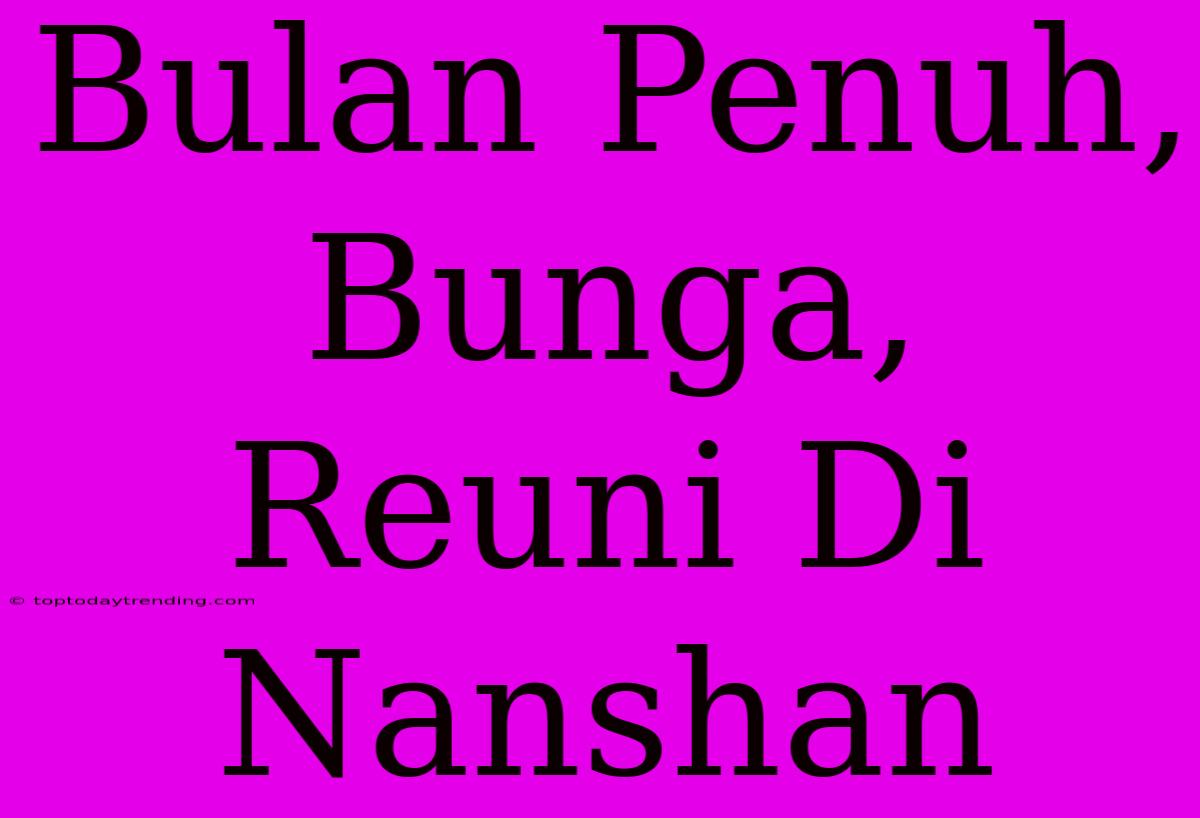 Bulan Penuh, Bunga, Reuni Di Nanshan